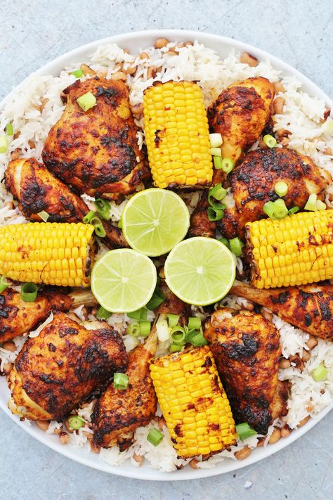 Peri Peri Chicken like Nandos Coconut Lime Rice, Nando's Chicken, Rice And Corn, Chicken And Corn, Peri Chicken, Peri Peri Chicken, Sweet Potato Wedges, Peri Peri, Lime Rice