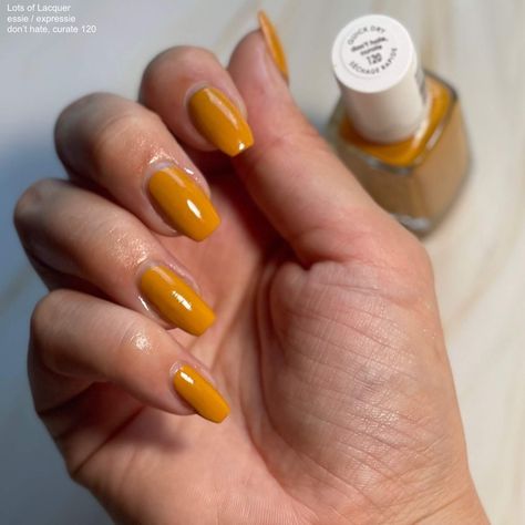 Golden Yellow Nails, Quick Dry Nail Polish, Nail Polish Swatches, Yellow Nail, Dry Nails Quick, Nail Polish Colors Fall, Essie Nail Polish, Yellow Nails, Autumn Nails