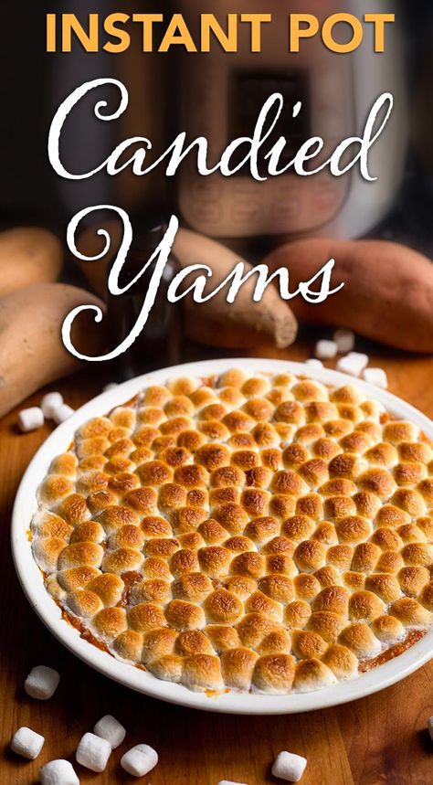 Sweet Potatoes For Thanksgiving, Candied Yams Easy, Best Candied Yams Recipe, Yams With Marshmallows, Candied Sweet Potato Recipes, Slow Cooker Candy, Simply Happy Foodie, Candied Yams Recipe, Candied Yams