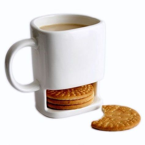 48 Quirky But Amazing Things On Amazon Prime Under $23 Coffee Biscuits, Cookie In A Mug, Milk Dessert, Desain Pantry, Tea Biscuits, Coffee Cookies, Cerámica Ideas, Tanah Liat, Keramik Design