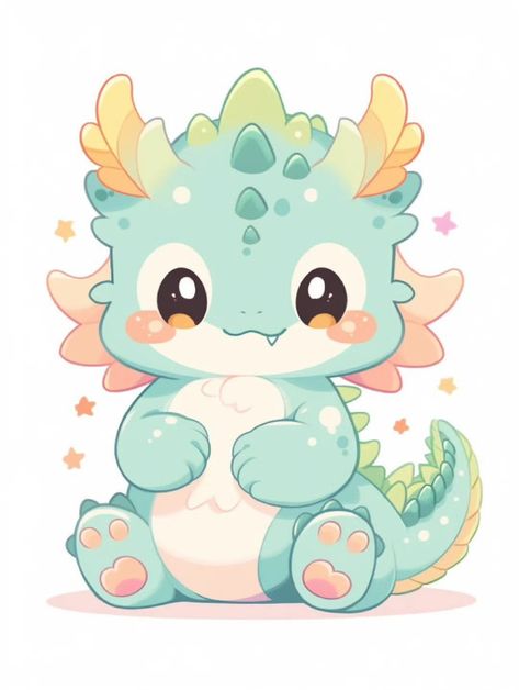 Kawaii Dragon Art, Cute Dragons Art, Chibi Dragon Drawing, Kawaii Dragon Drawing, Baby Dragon Wallpaper, Cute Dragon Drawing Kawaii, Cute Dragon Wallpaper, Cute Dragon Illustration, Naga Art