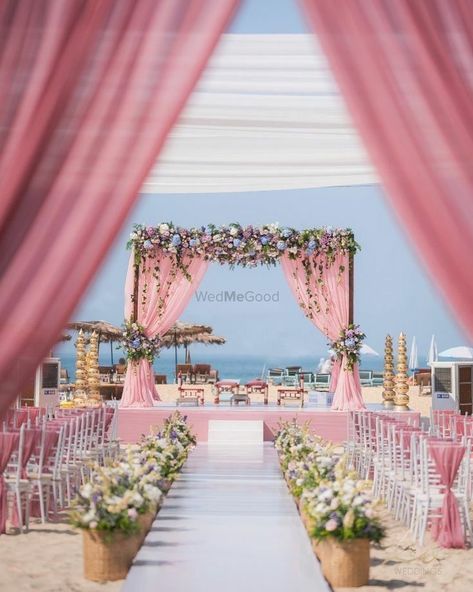 Indian Beach Wedding, Shaadi Decor, Indian Wedding Decorations Receptions, Mandap Design, Wedding Setup, Wedding Hall Decorations, Destination Wedding Decor, Rustic Wedding Decorations, Wedding Stage Design