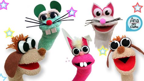 Today I show you how to make Animal sock puppets, dog puppy / cat / mouse / rabbit sock puppet . From a sock of the color that you like, or those that have lost their partner and you do not know wh… Diy Sock Puppets, How To Make Socks, Animal Hand Puppets, Glove Puppets, Puppets For Kids, Puppets Diy, Sock Puppets, Puppet Patterns, Sock Toys