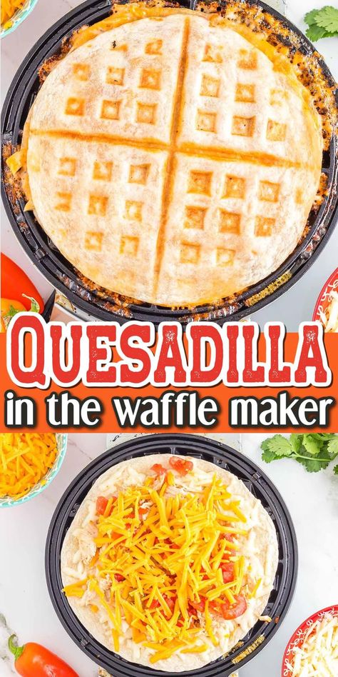 Waffle Iron Quesadilla Recipes, Recipes For Waffle Maker Ideas, Waffle Iron Quesadilla, Recipes In Waffle Maker, Waffle Maker Quesadilla, Waffle Quesadilla, Things To Make In A Mini Waffle Maker, Mini Waffle Iron Recipes, Sandwich Maker Recipes Ideas