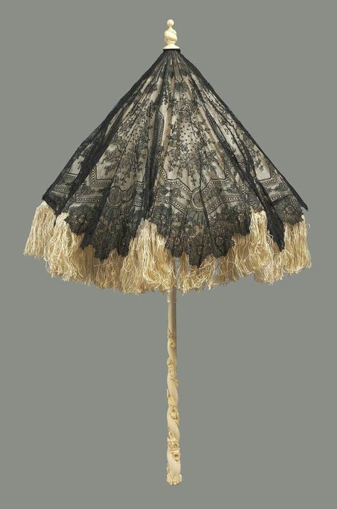 Victorian Parasols | Ladies From Other Centuries Black Parasol, Chantilly France, Lace Umbrella, Victorian Accessories, Lace Parasol, American Quotes, Relief Carving, Victorian Ladies, American Symbols