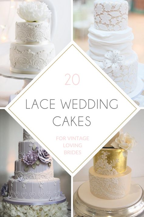 20 Lace Wedding Cakes | SouthBound Bride Lace Wedding Cake With Flowers, Cake Lace Cakes, Wedding Cakes With Lace Design, Cakes With Lace Design, White Lace Wedding Cake, Wedding Cake Lace Design, Vintage Wedding Cake Designs Lace Detail, Lace Wedding Cake Vintage, Romantic Wedding Cake Vintage