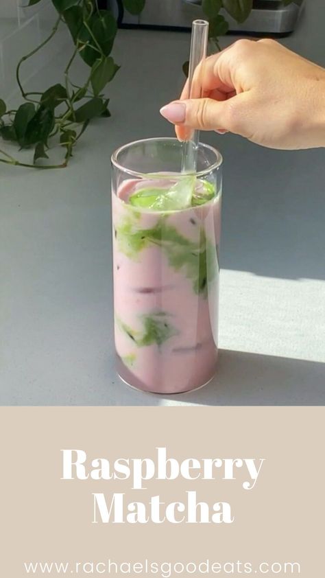 Raspberry Matcha Latte, Iced Matcha Recipe, Matcha Raspberry, Raspberry Matcha, Raspberry Milk, Aesthetic Recipes, Matcha Drinks, Follicular Phase, Matcha Lemonade