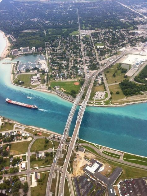 Port Huron Michigan Water Bridge, Port Huron Michigan, Birdseye View, Port Huron, Local History, Birds Eye View, Birds Eye, Ontario Canada, Home Town