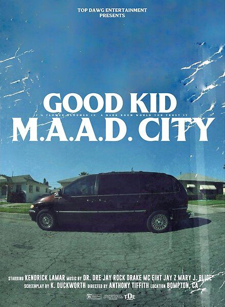 GKMC M0VIE P0STER by tommysweeney Rapper Posters, Kendrick Lamar Poster, Rap Posters, Good Kid Maad City, Hip Hop Poster, Bedroom Wall Collage, Music Poster Design, Vintage Poster Design, Dorm Posters