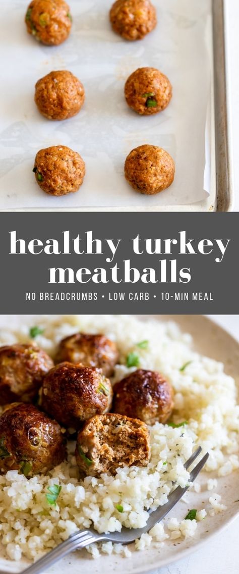 Turkey Meatballs No Breadcrumbs, Meatballs No Breadcrumbs, Ground Turkey Meatball Recipes, Healthy Turkey Meatballs, Gluten Free Turkey Meatballs, Easy Turkey Meatballs, Turkey Meatballs Healthy, Healthy Meatballs, Ground Turkey Meatballs