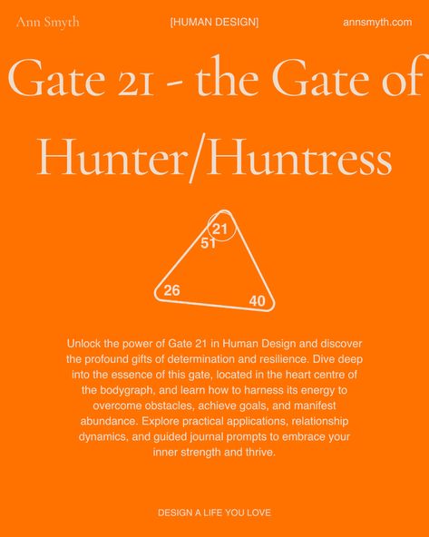 Gate 21 Human Design the Gate of the Hunter/Huntress Gate 21 Human Design, Guided Journal Prompts, Heart Center, Achieve Goals, Relationship Dynamics, Inner Guidance, Manifesting Abundance, Overcoming Obstacles, Self Reliance