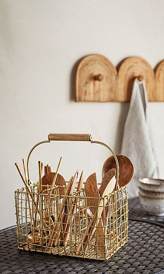 Kitchen & Garden - Plümo Ltd Copper Cutlery, Jute Tas, Canvas Tool Bag, Wood Cutlery, Small Wooden Spoons, Large Woven Basket, Cow Decor, Christmas Tableware, Cutlery Holder