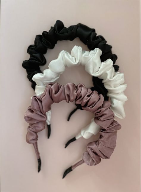 Hair Accessories For Women Headbands, Aesthetic Headbands, Aesthetic Headband, Scrunchies Aesthetic, Headband Silk, Scrunchie Headband, Iphone Wallpaper Bts, Diy Hair Scrunchies, Hair Scarf Styles