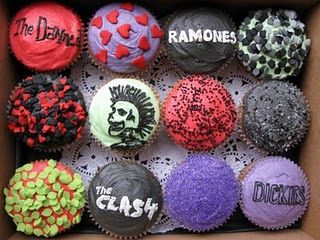 Punk Rock cupcakes made by The Bleeding Heart Bakery Rock Cupcakes, Cupcake Tower, Cake Walk, Take The Cake, The Clash, Cake Inspiration, 18th Birthday, Cupcake Cookies, Bday Party