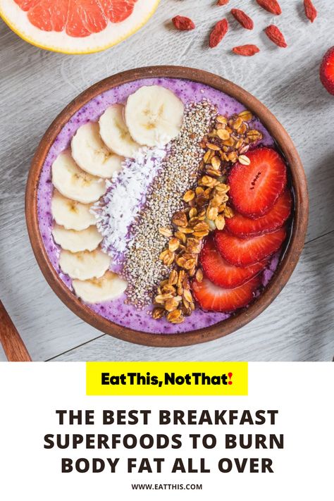 Homemade Smoothie Bowl, Fat Burning Recipes, Lean Meal Plan, Fat Burning Breakfast, Calorie Dense Foods, Homemade Smoothies, Eat This Not That, The Best Breakfast, Nutritious Breakfast