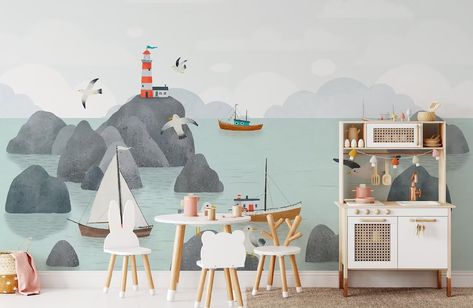 This Murals item by innovativestencils has 150 favorites from Etsy shoppers. Ships from United States. Listed on 17 Jul, 2023 Lighthouse Mural, Nautical Mural, The Sea Wallpaper, Rangement Art, Seaside Wallpaper, Kids Bedroom Wallpaper, Sea Wall Decor, Beyond The Lights, Kindergarten Wallpaper