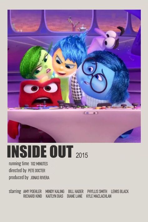 Inside Out Polaroid Poster, Inside Out Minimalist Poster, Inside Out Movie Poster, Inside Out Poster, Inside Out Movie, Polaroid Movie Poster, Film Polaroid, Film Cover, Disney Posters