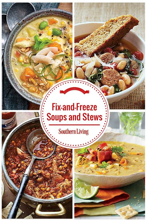 Freezer Crockpot Soups, Freezer Soups And Stews, Big Batch Soup Recipes, Shelftember Recipes, Frozen Soup Freezer Meals, Soups For Freezing, Make Ahead Soups To Freeze, Best Soups To Freeze, Soups That Freeze Well