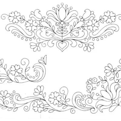 Hungarian motif 2 Hungarian Folk Pattern, Hungarian Embroidery Pattern, Hungarian Embroidery, Chain Stitch Embroidery, Redwork Embroidery, Embroidery Transfers, Embroidery Patterns Vintage, Learn Embroidery, Folk Embroidery