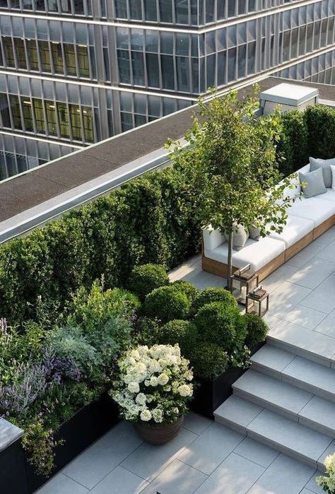 Rooftop Garden Urban, Tribeca Nyc, Small Water Features, Rooftop Terrace Design, Rooftop Design, Rooftop Patio, Modern Backyard, Terrace Design, Rooftop Garden