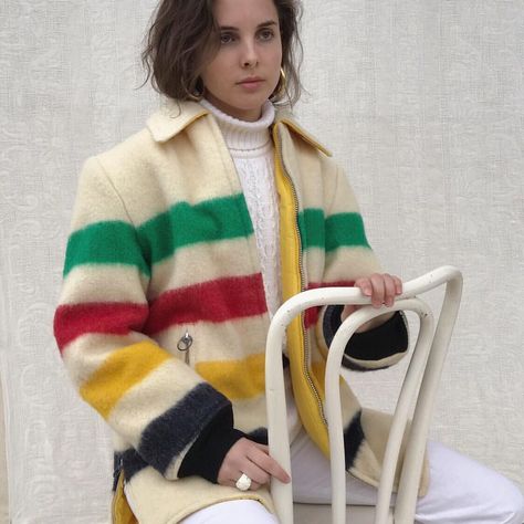 Vintage Blanket Coat, Hudson Bay Blanket, Blanket Coat, Vintage Blanket, Hudson Bay, Front Zipper, Timeless Fashion, Mood Board, Turtle Neck