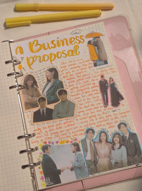 Business Proposal Journal, Korean Journal Ideas, Kdrama Journal Ideas, Kdrama Scrapbook, Custom Phone Cases Diy, Business Proposal Kdrama, Kdrama Journal, Drama Journal, A Business Proposal