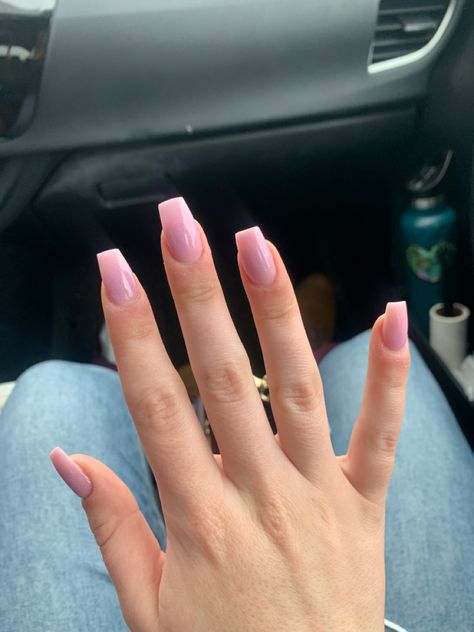 Pink Nails Ballerina, Neutral Pink Square Nails, Light Pink Round Square Nails, Pale Pink Square Nails, Rounded Square Pink Nails, Soft Pink Short Square Nails, Cute Square Acrylic Nails, Simple Square Acrylic Nails, Pink Ballerina Nails