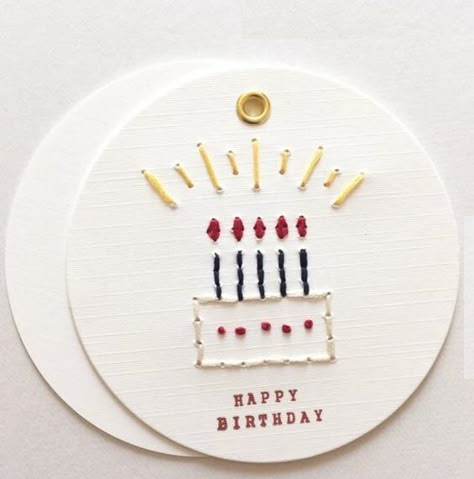 Embroidered Birthday Cards, Embroidered Photos, Embroidered Paper, Finger Knit, Debut Or Die, Embroidered Photo, Birthday Card Drawing, Finger Knitting, Card Drawing