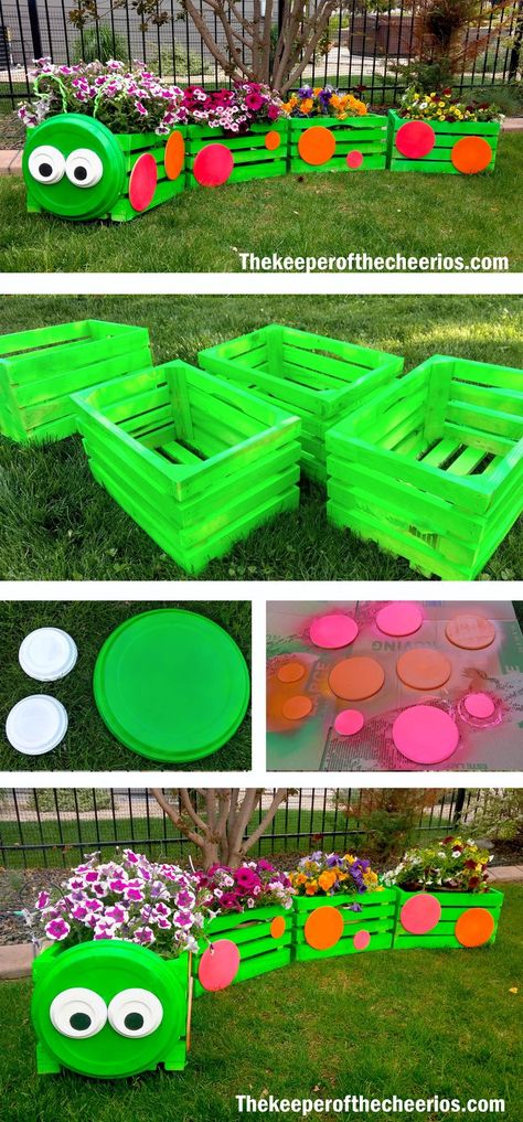 Wood Discs, Sensory Garden, Outdoor Play Area, Outdoor Classroom, School Garden, Have Inspiration, Wooden Train, Wood Crates, Wooden Crates