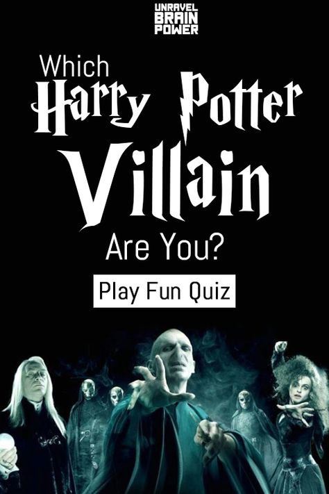 Find out which Harry Potter villain you are most like! Are you Bellatrix Lestrange, Lucius Malfoy, or even Lord Voldemort?! Find out in this quiz! Ever wondered what HP villain you are most like? Take this personality quiz to find out! Harry Potter gets a lot of credit for being the “hero” in J.K. Rowling’s magical series. However, the truly magnificent characters in the wizarding world were rather unseemly. Which ‘Harry Potter villain are you? Take this quiz and find out. Lucius X Harry, Slytherin Personality, Tom Riddle Quiz, Slytherin Quiz, Which Harry Potter Character Are You, Who Is Your Harry Potter Boyfriend Quiz, Harry Potter Personality Quizzes, Bellatrix And Voldemort, Patronus Quiz