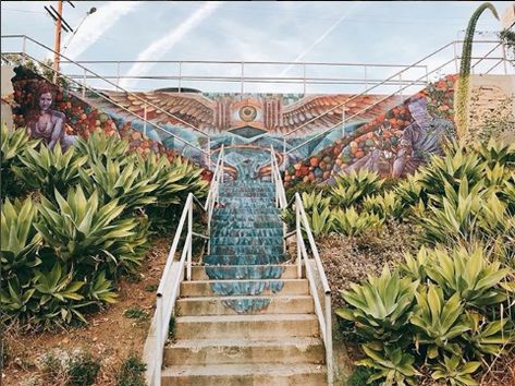 Explore All of Silver Lake’s Hidden Painted Stairways Silver Lake California, Silver Lake Los Angeles, Stair Art, Los Angeles Street, Spanish Decor, Best City, Lake Art, California Travel Road Trips, Summer 22