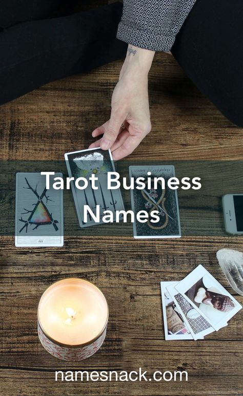 Divine name ideas for your tarot business. Tarot Card Business Card, Tarot Reading Business, Cafe Names Ideas, Tarot Reading Room, Tarot Room, Spiritual Names, Tarot Business, Tarot Reading Spreads, Tarot Prediction