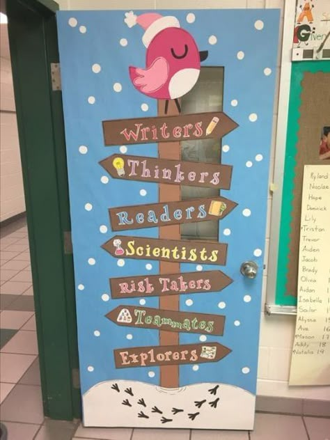 55 Amazing Ideas for Winter and Holiday Classroom Doors January Classroom Door, January Door Decorations, Holiday Classroom Doors, Winter Door Decorations Classroom, Winter Classroom Door, Classroom Door Decorating, Door Decorations Classroom Christmas, January Classroom, Christmas Door Decorating Contest