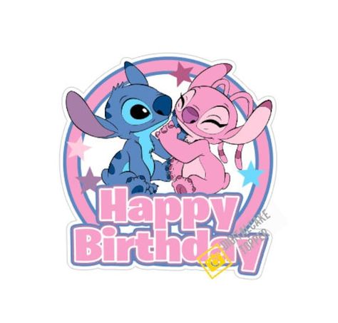 Stitch And Angel Cake Topper, Stitch Cake Topper Printable, Stitch And Angel Cake, Stitch Cake Topper, Angel Stitch, Stitch Cake, Cake Pop Sticks, Pop Stick, Cupcake Toppers Printable