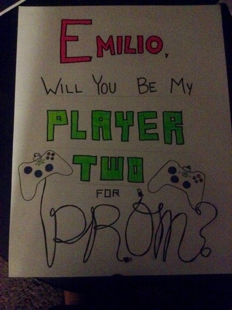 a promposal I made for my boyfriend! Gamer Promposal Ideas, Soccer Goalie Promposal, Promposal Ideas For Boyfriends, Minecraft Promposal, Prom Posals For Boyfriends, Cute Promposals For Your Boyfriend, Funny Promposals, Mormon Prom, Sadie Proposals Ideas