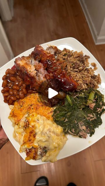 Asia G. on Instagram: "I have so many videos in my phone so excuse the flood 😅
.
.
.
.
#explorepage #soulfood #dinner #dinnerideas #foodie #explorepage✨ #ribs #cooking #meal #soulfoodrecipes #blackcooks" Mac And Cheese Baked, Beans And Greens, Dirty Rice, Cheese Baked, Turkey Wings, The Flood, Mac N Cheese Recipe, Baked Beans, My Phone