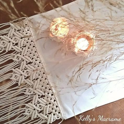 Decor Home Bathroom, Macrame Rug, Fabric Runner, Macrame Runner, Tutorial Macramé, Macrame Table, Makramee Diy, Simple Decoration, Macrame Table Runner