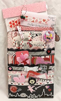 LOADED ENVELOPE - FRONT - Adventures in Paperland: Valentine Loaded Envelope Envelope Tutorial, Snail Mail Pen Pals, Verve Stamps, Pocket Envelopes, Diy Envelope, Valentine Theme, Candy Cards, Pocket Letters, Pretty Packaging