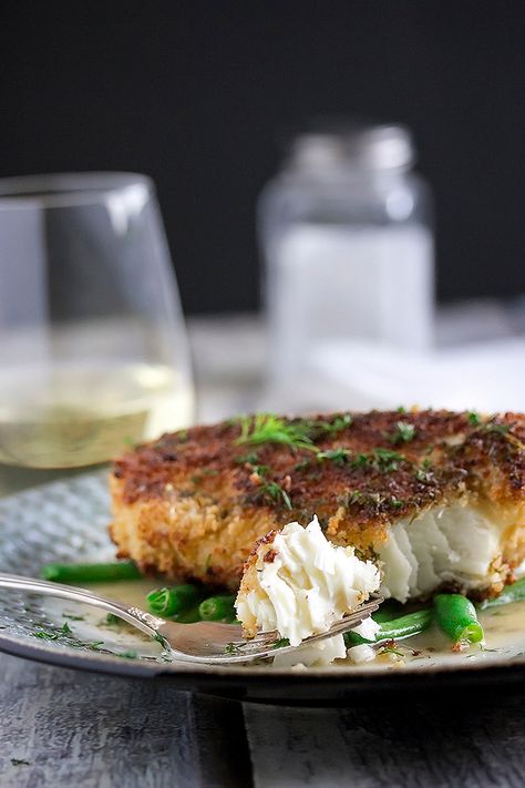 Pan Fried Halibut with Panko Crust and Lemon Burre Blanc Lemon Burre Blanc, Fried Halibut, Crusted Halibut, Pan Fried Fish, Comfort Pasta, Halibut Recipes, Panko Crumbs, Wine Sauce, Lemon Butter