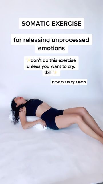 Somatic Exercises with Liz Tenuto on Instagram: "emotions only last between 3 seconds to 3 minutes unless…👇🏼 you’re repressing your emotions or not allowing yourself to feel your emotions in the moment 🥹 when you repress your emotions, your body perceives it as a form of stress… this dysregulates your nervous system, triggering the release of stress hormones like cortisol and adrenaline 😮‍💨 repressing your emotions makes your emotions last MUCH longer, and these unprocessed emotions can get Somatic Exercises Cortisol, Traumatic Release Exercises, Stretching For Emotional Release, Emotional Release Exercises, Somatic Healing Stretches, Somatic Exercises For Anger, Somatic Workout Challenge, Release Emotions, Somatic Exercises Videos