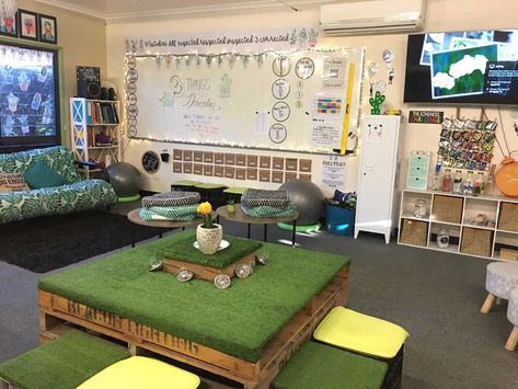 flexible seating in the classroom - Australian Year 6 classroom Flexible Seating Kindergarten, Classroom Displays Ks2, Year 6 Classroom, Alternative Seating Classroom, Rainbow Room Kids, Flexible Seating Classroom, Crate Seats, Alternative Seating, Classroom Decor Themes