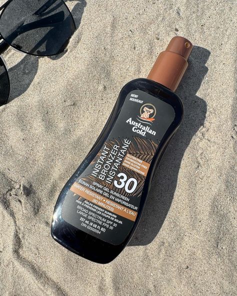 Get beach-ready with Australian Gold SPF 30 Spray Gel Bronzer! 🌞🌊 This amazing-smelling sunscreen offers SPF 30 protection and a hint of bronzer to keep your skin glowing. #BeachReady #BronzedBeauty #AustralianGold Australian Gold, Skin Glowing, Beach Ready, Bronzer, Your Skin, Sunscreen, Spray, Skin, Gold