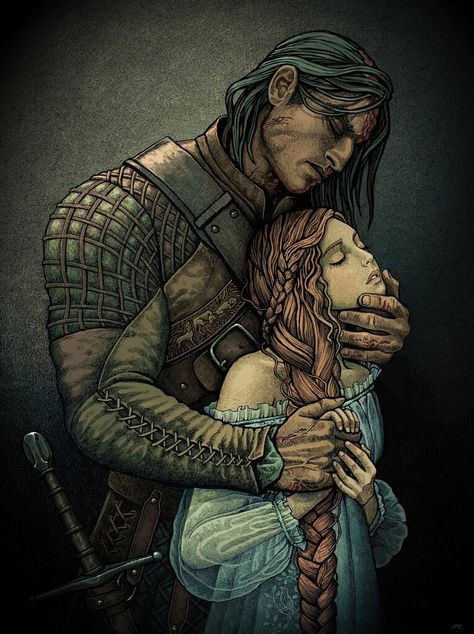 Sandor Clegane and Sansa Stark The Hound And Sansa, Oc Manga, Asoiaf Art, Gra O Tron, Game Of Thrones Art, Sansa Stark, Romantic Art, Arte Fantasy, Fantasy Romance