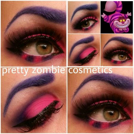 Cheshire Cat Eyes, Eye Makeup Indian, Eye Makeup Video, Pink Smokey Eye Makeup, Cheshire Cat Makeup, Indian Eye Makeup, Alice In Wonderland Makeup, Wonderland Makeup, Cheshire Cat Costume