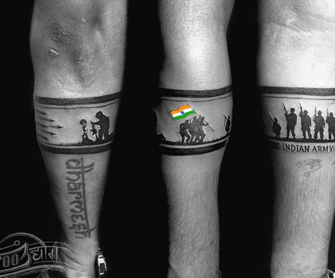 Band Tattoos For Men, Soldier Tattoo, Army Tattoos, Hand Band, Cool Wrist Tattoos, Armband Tattoo Design, Military Tattoos, Wrist Tattoos For Guys, Tattoo Prices