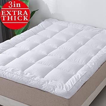 ANALIN Extra Thick Mattress Topper, Plush 3 Inch Down Alternative Fiber Soft and Breathable 400TC Cotton Percale Cover -（Twin Size） Thick Mattress Topper, Cooling Mattress, Mattress Pad Cover, Memory Foam Mattress Topper, Old Mattress, Mattress Pad, Mattress Topper, Best Mattress, Pillow Top