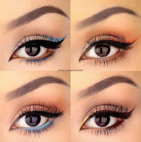 How to Apply Dramatic Colorful Eyeliner Colorful Eyeliner, Dramatic Eyeliner, Beginner Makeup, Makeup Simple, Colored Eyeliner, Eyeliner Looks, Summer Ideas, Gel Liner, Gel Eyeliner