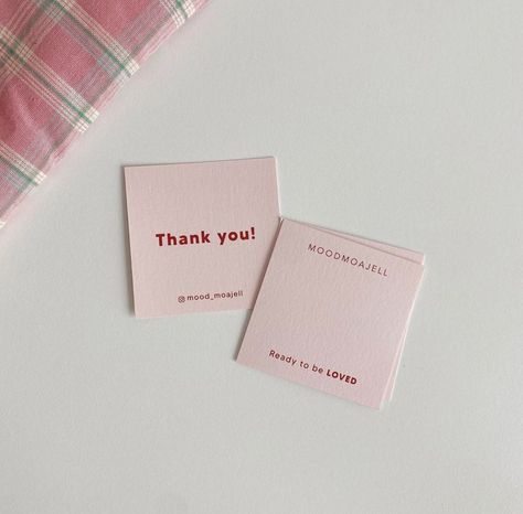 Thrifting Quotes, Thank U Cards, Menu Design Inspiration, Handmade Jewelry Business, Small Business Cards, Name Card Design, Packaging Ideas Business, Small Business Packaging Ideas, Thank You Card Design