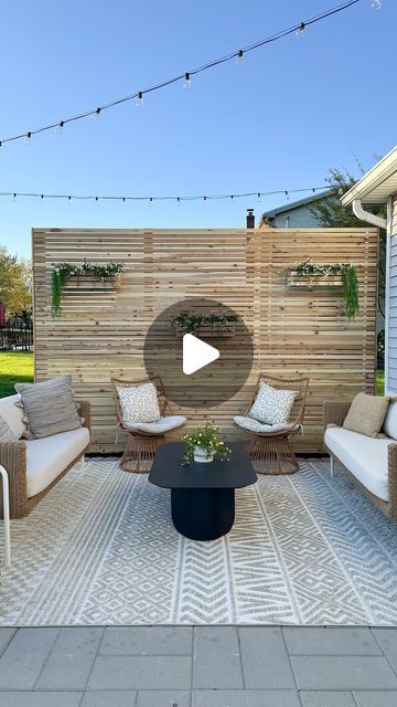 Ashley Elaine Hornberger on Instagram: "I think this may be my favorite outdoor DIY EVER. I’ve always wanted to try making a slat privacy wall and I LOVE how much character it brought to our patio.   I can’t wait to entertain out here all summer long. Our new @hoselinkusa is going to make life so much easier and keep our landscape and plants alive & thriving. My favorite feature is the retractable cord and the 82 foot size - unbeatable. Head to hoselink.com to grab yours! #partner" Patio Slat Wall, Outdoor Patio Privacy Wall, Slat Privacy Wall, Privacy Wall On Deck, Privacy Wall, Patio Privacy, Privacy Walls, Outdoor Privacy, Outdoor Diy