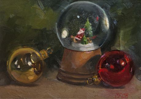 Snowglobe Painting, Christmas Oil Paintings, Christmas Canvas Paintings, Globe Painting, Winter Artwork, Christmas Paintings On Canvas, Christmas Props, Paint Icon, Seasons Art